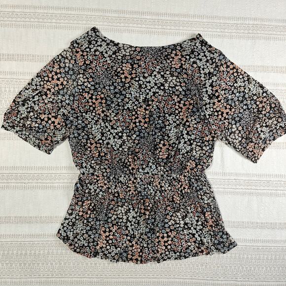 Perception Concept Floral Peplum Blouse XL lightweight new lined sheer - Picture 2 of 9